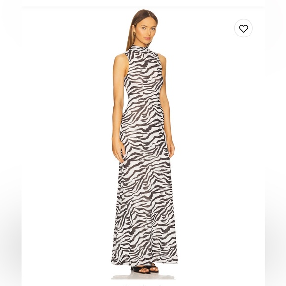 NWT Ronny Kobo Zebra Patterned Long Dress - Picture 1 of 5
